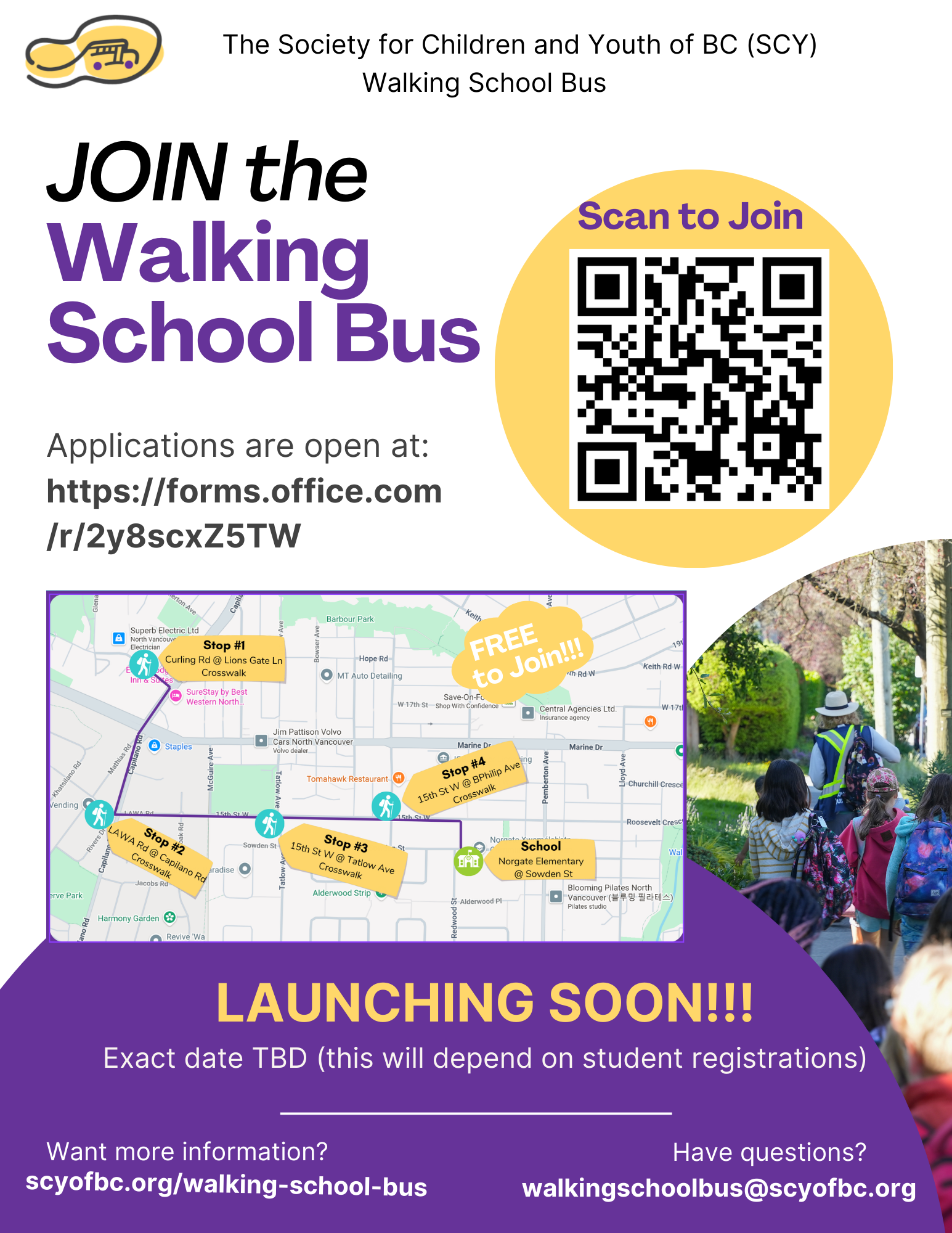 1st Walking School Bus being used for Norgate's Walking School Bus page
