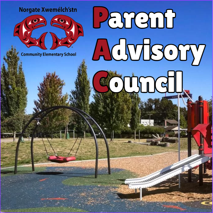 the school playground with school logo and words parent advisory council